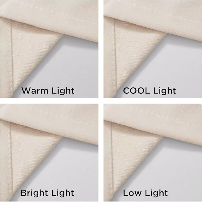 Joydeco Velvet Curtains White Blackout Curtains Thermal Insulated 72 inches Long Window Curtains Super Soft Room Darkening Drapes for Bedroom Living Room Elegant Rod Pocket 2 Panels Cream White