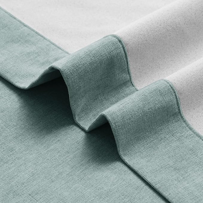 Macochico 100% Blackout Curtains Thermal Insulated Noise Reducing Chenille Curtains for Hotel Auditorium Bedroom Living Room Grommet Teal Curtains with Tieback Classic 52" Wx84 L 1 Panel