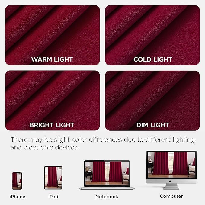 Joydeco Red 100% Blackout Curtains 84 Inch 2 Panels, Luxury Thermal Red Velvet Curtains for Bedroom Living Room, Soundproof Blackout Window Drapes, Rod Pocket & Back Tab (52W x 84L)