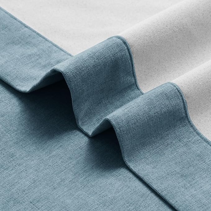 Macochico Extra Wide 100% Blackout Chenille Curtains 100" Wx102 L Thermal Curtains for Sliding Door Room Divider Living Room Bedroom Hotel Teal Blue Blackout Curtains Grommet with Tieback 1 Panel