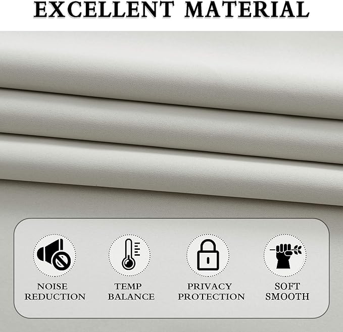DONREN 45 Inch Length Curtains Light Gray Blackout Curtains Drapes- All Season Thermal Insulated Rod Pocket Blackout Curtain Panels for Kids Room,2 Panels,Grey