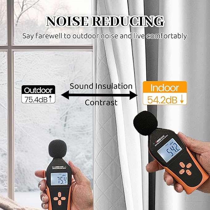 Soundproof 100% Blackout Curtains 96 inches, 3 Layers Thermal Insulated Back Tab Drapes for Door Window Nursery Divider Living Room, with Pin Hooks Grayish White 50x96 Inch 1 Panel
