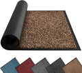 Mibao Front Door Mat, Dirt Trapper Welcome Mat for Outdoor Indoor, Non-Slip Waterproof Doormat, Durable Machine Washable Low Profile Entry Rug for Back Door Outside Patio Porch, 32" x 20", Brown