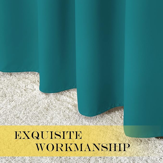 NICETOWN Blackout Curtains 84 Inch Length, Thermal Insulated Curtains for Bedroom Grommet Energy Saving Room Darkening Drapes for Living Room Window, 1 Panel, Peacock Teal, 66" W x 102" L