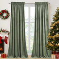 StangH Sage Green Velvet Curtains 94 inches Long Modern Room Darkening Privacy Drapes for Girls Bedroom, Heavy Soft Curtains for Office/Patio, W52 x L94, 2 Panels