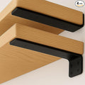 Floating Shelf Bracket 8 Inch of 4 Pack Heavy Duty Shelf Brackets Black Coated Metal L Bracket Wall Shelf Support DIY Brackets with 1/5 Inch Thick and 160 LBS Load Capacity