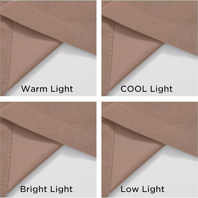 Joydeco Velvet Curtains Rose Beige Blackout Curtains Thermal Insulated 108 inches Long Window Curtains Soft Room Darkening Drapes for Bedroom Living Room Elegant Rod Pocket 2 Panels Rose Beige