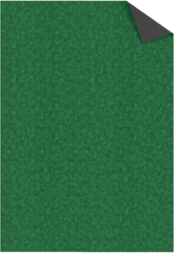 Ottomanson 6'6" x 43' Hallway Runner with Scraper Pile - Extra Durable Non-Slip Rug Mat for Indoor & Outdoor Use - Ideal for Kitchen, Entryway & Garage - High-Traffic Carpet, Green