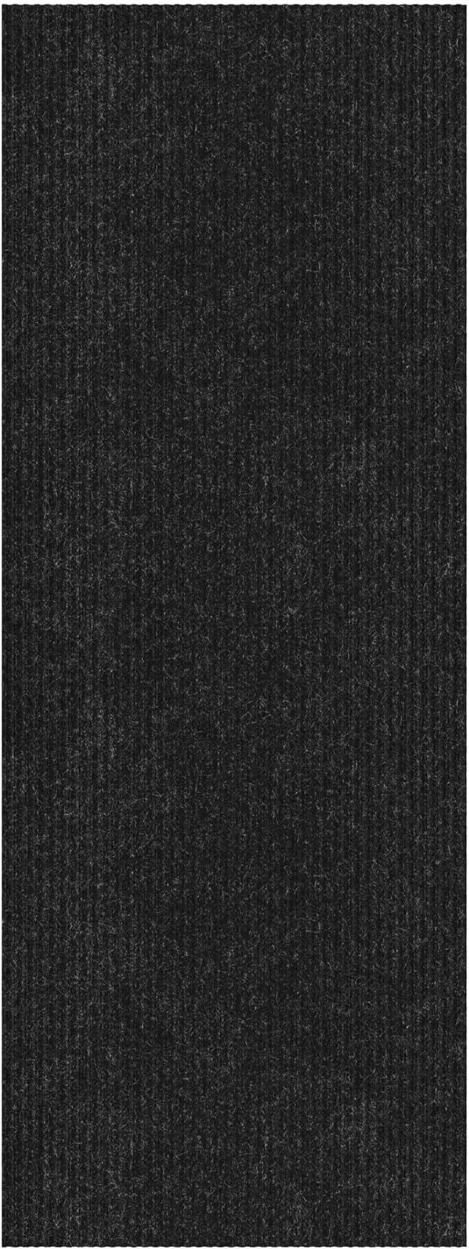 Ottomanson 3'11" x 51' Hallway Runner with Scraper Pile - Extra Durable Non-Slip Rug Mat for Indoor & Outdoor Use - Ideal for Kitchen, Entryway & Garage - High-Traffic Carpet, Black