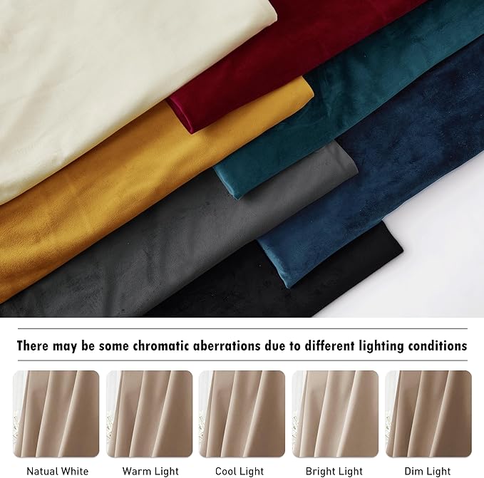 RYB Home Blush Velvet Curtains 96 inches - Back Tab Blackout Curtains for Nursery, Bedroom Window Panels, Thermal Insluted Drapes for Living Room, Wide 52 x Long 96, Blush, 2 Panels
