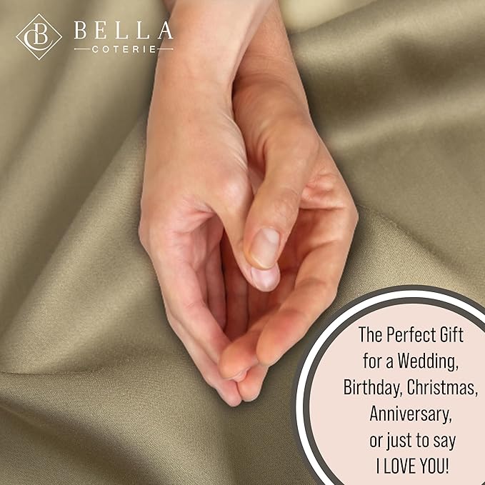 Bella Coterie 6 Piece Luxury Bamboo Viscose Queen Size Sheet Set | 100% Organically Grown | Cooling for Hot Sleepers | 18" Deep Pocket | Soft & Hypoallergenic | 4 Pillowcases [Olive]