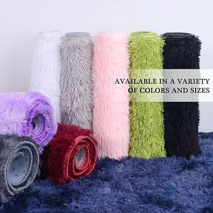 duduta Grey Soft Fluffy Rug 5x8 ft, Shag Fuzzy Plush Rectangle Carpet for Bedroom Nursery Living Room Home Decor