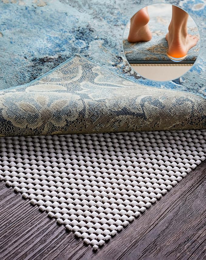 Veken 9x13 Ft Rug Pad Gripper for Hardwood Floors, Non Slip Rug Pads for Area Rugs, Thick Rug Grippers for Tile Floors, Under Carpet Anti Skid Mat, Keep Your Rugs Safe and in Place