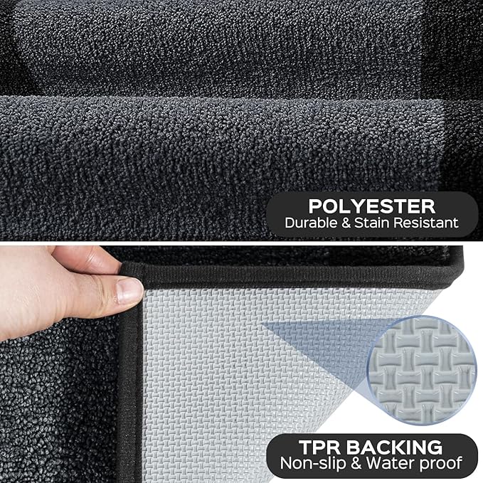 Machine Washable Kitchen Rug 24" x 84", Non Slip Kitchen Mat for Floor, Absorbent Entrance Runner Rug for Bedroom, Hallway, Bathroom, Door (Roll Packing)
