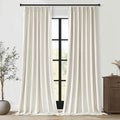 Topfinel 98 Inch Long Black Out Custom Curtains, Double Pinch Pleated Window Coverings, Nursery Kids Summber Boho Farmhouse Heat Blocking Sound Block Back Tab Curtains for Sliding Door