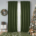 StangH Moss Green Curtains Velvet - Luxury Blackout Green Curtains for Holiday Decoration, Soft Thermal Window Treatments for Loft/Bedroom, W52 x L96, 2 Panels