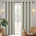 Joydeco Blackout Room Divider Curtains, Extra Wide Light Beige Sliding Door Drapes Living Room Curtains, 1 Panel 100W x 96L Inch Patio Door Drapes for Room Privacy