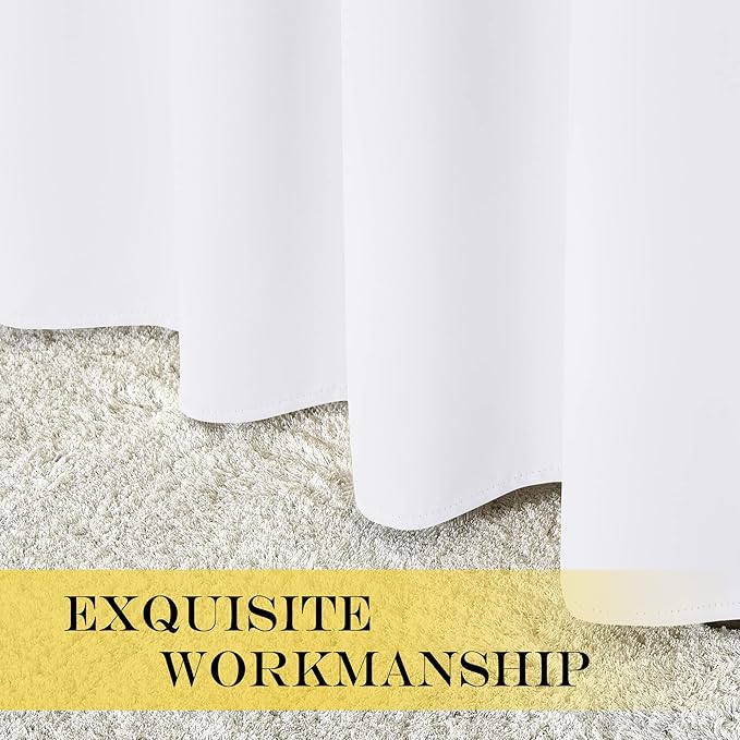 NICETOWN Room Darkening Curtain for Living Room - Energy Saving Thermal Insulated Grommet Room Darkening Curtain/Drape for Bedroom (1 Panel, 46 by 72, White)