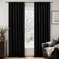 LAMIT Halloween Black Velvet Blackout Curtains for Bedroom, 96 Inch Thermal Room Darkening Panels Back Tab and Rod Pocket Privacy Protected Drapes for Living Room/Movie Theater, 2 Panels, 52 x 96 Inch