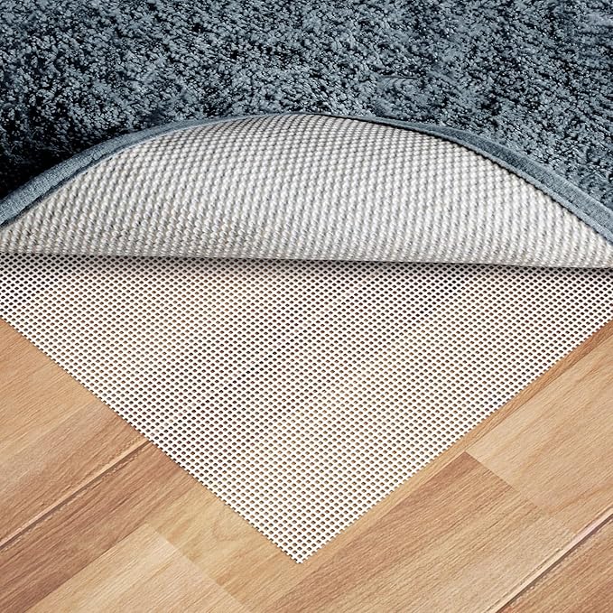 Silicone Non-Slip Rug Pad, Anti Skid Thin Area Rug Pad Gripper, Under Carpet Rug Mats for Hardwood Surface Floors, Keep Rugs in Place-2x8 Ft