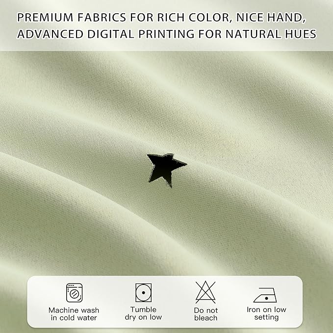 XiDi Green Curtains for Bedroom, Girls Room Blackout Curtains, Kids Room Darkening Curtains, Light Green Decor, 1 Panel Sage Green/52/84/1