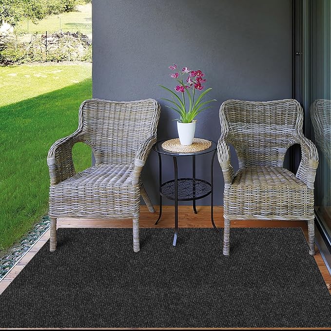Ottomanson Commercial Scrape Rib Entry Mat – Heavy Duty Ribbed Floor Mat for High Traffic – Non Slip Rubber Back, Waterproof – Indoor Outdoor Use for Offices, Schools, Lobbies, 2'7" x 32', Black