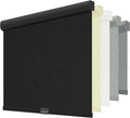 ChrisDowa Cordless Blackout Roller Shades for Windows, Striped Free-Stop Window Blinds with Privacy, Thermal Insulated Window Shades for Home, Office and Door. Black, 29" W x 72" H