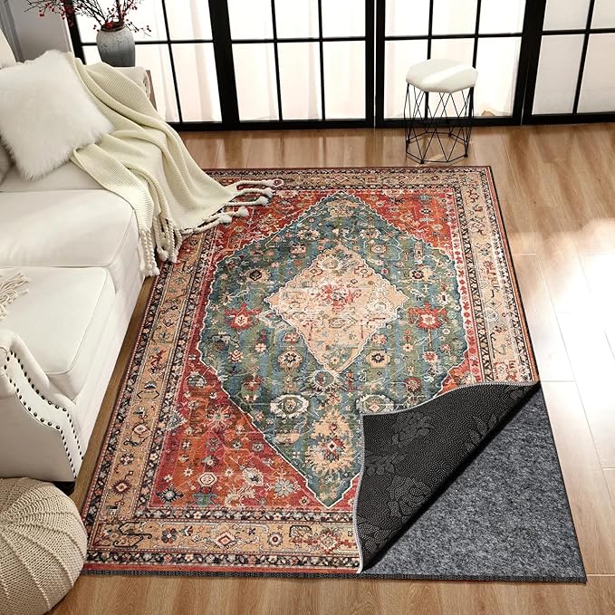 Waterproof Rug Pad, Thick 2x6 Ft Under Area Rug Carpet Pad, Non Slip Rug Pads for All Floors and Hardwood Floors Finishes, Keep Carpets in Place Soft and Prevent Rug from Wrinkling or Buckling