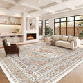 zesthome 12x15 Area Rugs, Large Washable Rug, Ultra-Thin Stain Resistant Rugs for Living Room, Bedroom, Non-Slip Backing Home Decor Area Rug (Orange,12'x15')