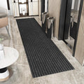 Ottomanson 2' x 15' Hallway Runner with Scraper Pile Extra Durable Non-Slip Rug Mat for Indoor & Outdoor Use - Ideal for Kitchen, Entryway, Patio & Garage - High-Traffic Carpet, Black