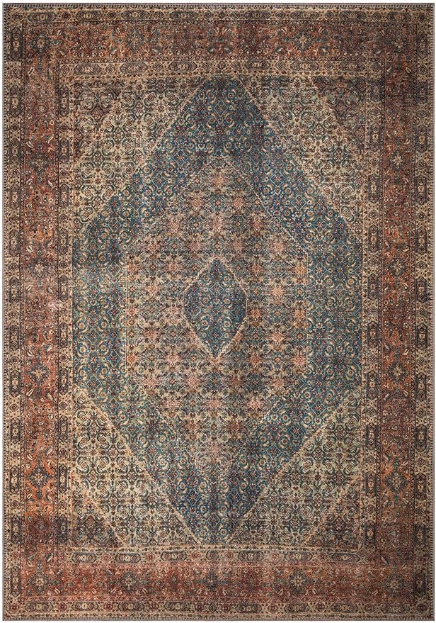 Keen Home Design 3x5 Rug - Machine Washable Entry Rug with Non-Slip Backing, Ideal for Enteryway, Kitchen, Bathroom, Laundry Room - Vintage, Easy Clean, Durable, Low Pile Rug - (3' x 5')