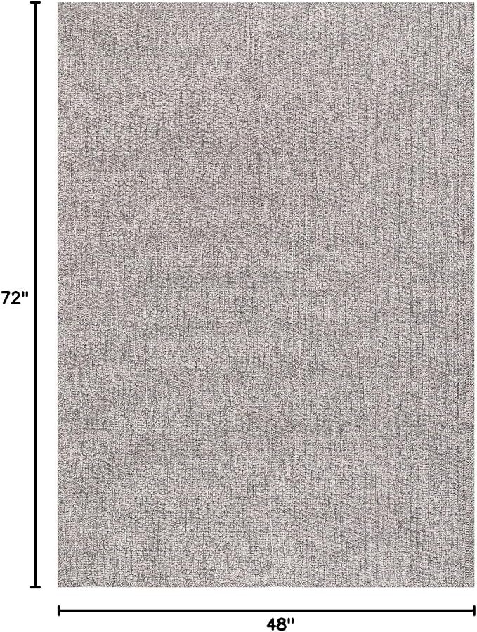 Easy Jute Rug 4x6 Indoor Outdoor Natural Rugs Solid Fiber Rug Woven Area Rug Boho Easy Clean Inside Carpet for Living Room Bedroom Dining Room Hallway or Outdoor Patio Porch (4 X 6 Silver)