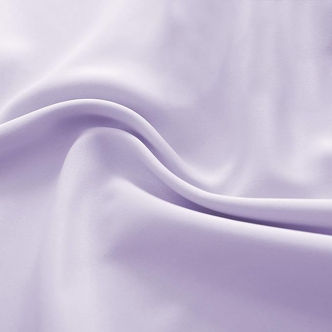 DONREN 96 Inches Long 2 Panels Blackout Curtain Panels for Bedroom - Rod Pocket Thermal Insulated Drapes for Living Room(Lavender Purple,52 W x 96 L)