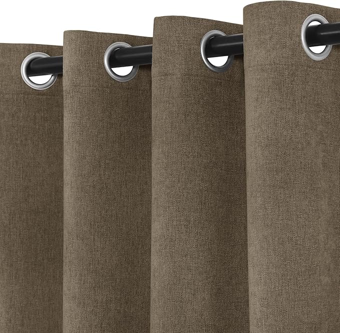 Macochico 100% Blackout Curtains Insulted Window Panels for Bedroom Living Room Dining Room Luxury Chenille Curtains Classic Home Decor Palm Curtains with Tieback 52" Wx72 L Grommet 1 Panel