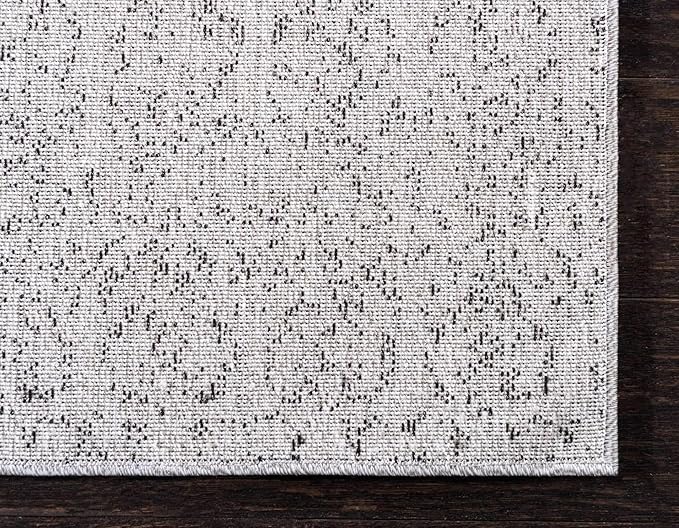 Unique Loom Del Mar Collection Area Rug - Jennifer (8' x 10' Rectangle, Gray/ Black)