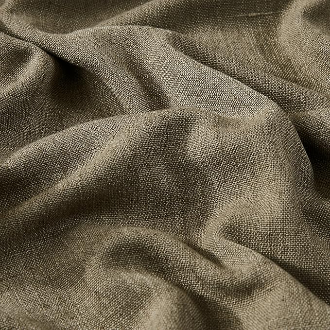 Vision Home Brown Linen Full Blackout Curtains 95 inch Long for Bedroom Living Room Darkening Light Blocking Window Panels Thermal Insulated Rod Pocket Back Tab Neutral Drapes 56" Wx95 Lx2