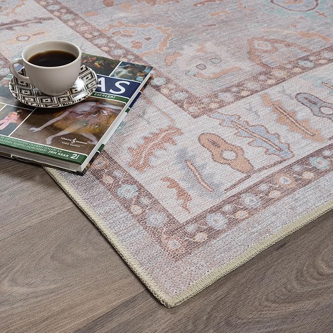 Fame Rugs Brown Modern Oushak Rug 2'6"x13, Vintage Turkish Colorful Oriental Antique Inspired Long Runner Rugs, Luxury Living Room Bedroom (382MB, 2'6" x 13')