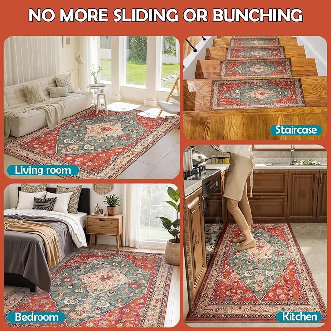 Waterproof Rug Pad, 5x7 Ft Under Area Rug Carpet Pad, Non Slip Rug Pads for All Floors and Hardwood Floors Finishes, Keep Carpets in Place Soft and Prevent Rug from Wrinkling or Buckling