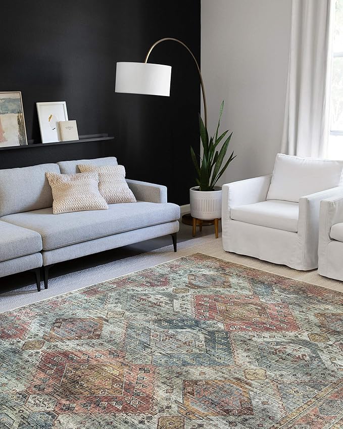 Loloi II Skye Collection SKY-06 Apricot/Mist 2'-6" x 7'-6" Runner Rug