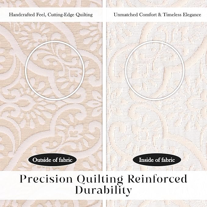 Superior 3 Piece Bedspread Set, Home Bed Decor, Decorative Bed Spread, 2 Pillow Shams, Medium Weight Blanket, Floral Matelasse Coverlet, Bedding Essentials, Enzy Collection, Queen, Ivory
