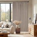 Blackout Pinch Pleat 100 Inch Curtains 2 Panels Set for Living Room Bedroom Farmhouse Farmhouse Pinch Pleated Back Tab Thermal Insulated 100% Black Out Window Curtain 100 Inch Length Taupe Burlywood