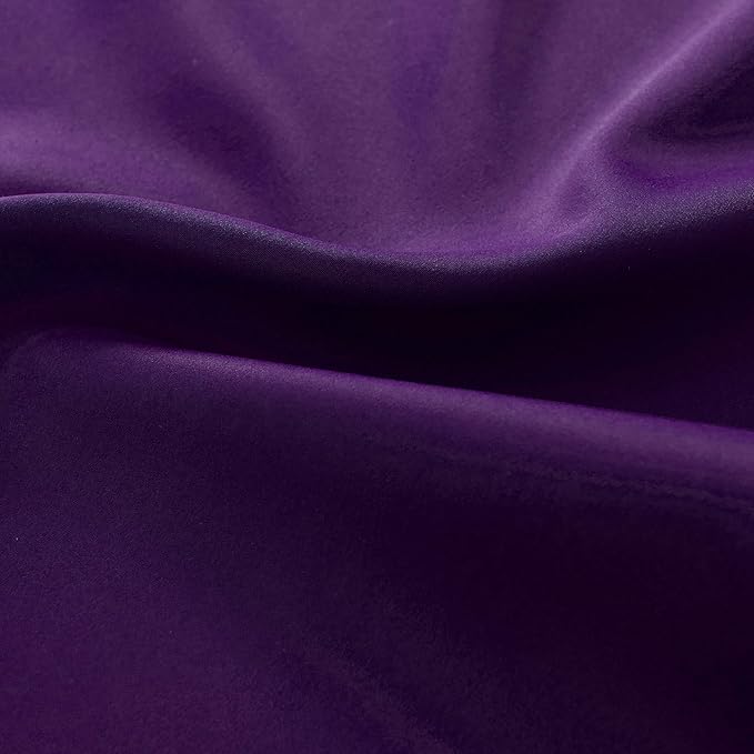 DONREN Royal Purple Blackout Curtains for Bedroom - Thermal Insulated Rod Pocket Curtains for Living Room (42 x 63 Inch Length,1 Pair)