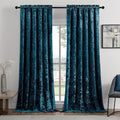 SMILETIME Tranquil Blue Crushed Velvet Curtains 52x84inch Rod Pocket Luxurious Thermal Insulated Soundproof Drapes Soft and Durable Light-Filtering Window Treatments for Living Room Bedroom, 2 Panels