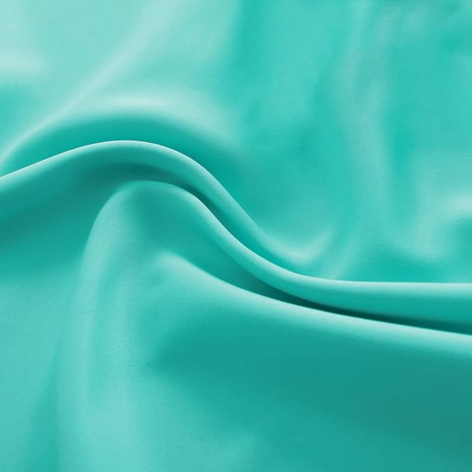 DONREN 84 Inch Turquoise Curtains Home Decoration Privacy Protection - Blackout Window Drape with Rod Pocket,Set of 2 Panels