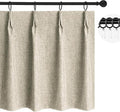 WdFour 24x36 Inch Pinch Pleated Blackout Cafe Curtains - Pack of 2, 100% Light Blocking Back Tab Drapes for Half Windows, Kitchen & Bathroom Short Curtains (Hemp Gray)