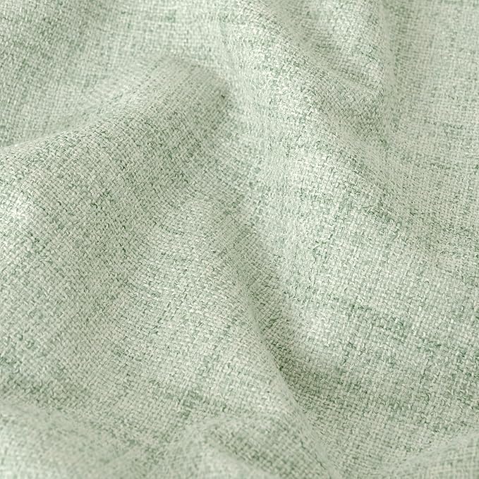 Sage Green Blackout Curtains for Bedroom - Linen Curtains 63 Inch Length Thermal Insulated Privacy Burlap Boho Window Drapes for Living Room Scandi Farmhouse Dining, 2 Panels, Each 52" Wide