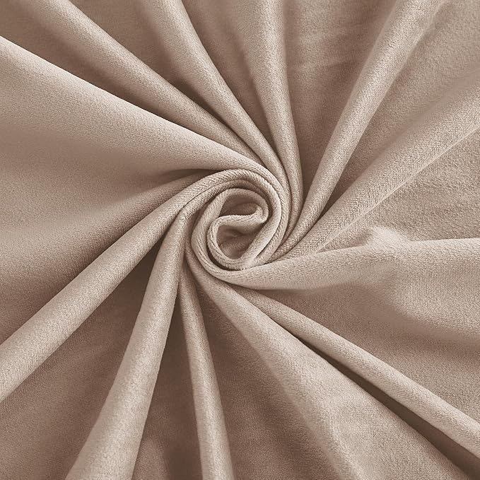 RYB HOME Velvet Closet Curtains 84 inches, Room Darkening Thermal Insulated Privacy Back Tab Drapes for Doorway Enterway, Dormitory, Blush, W 42 x L 84 inches, 2 Panels Set
