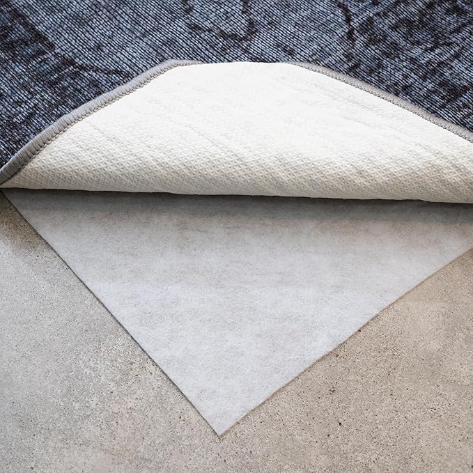 9' x 13' Non-Slip Rug Pad, Reversible Gripper, Non Skid Pads for Hardwood, Vinyl, Tile, Laminate Floors, Keep Area Rugs Secure, Natural Materials Safe for Indoor Flooring, ¼” Thick
