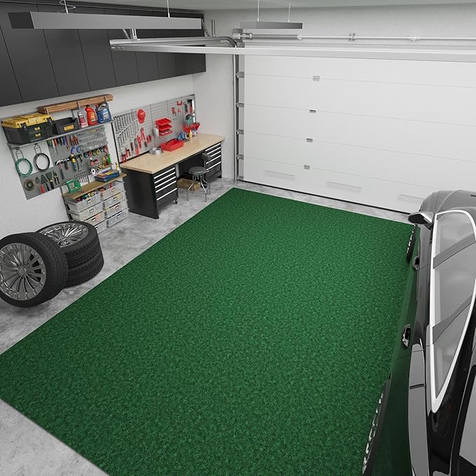 Ottomanson 6'6" x 33' Hallway Runner with Scraper Pile - Extra Durable Non-Slip Rug Mat for Indoor & Outdoor Use - Ideal for Kitchen, Entryway & Garage - High-Traffic Carpet, Green
