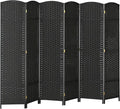 HOMCOM Room Divider, 6 Panel Folding Privacy Screen, 5.6' Tall Freestanding Wall Partition for Home Office, Bedroom, Black